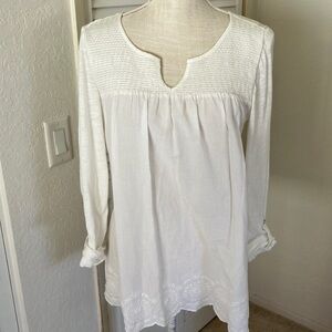 Gloria‎ Vanderbilt Elegant White Women's Top size S Cotton Blend